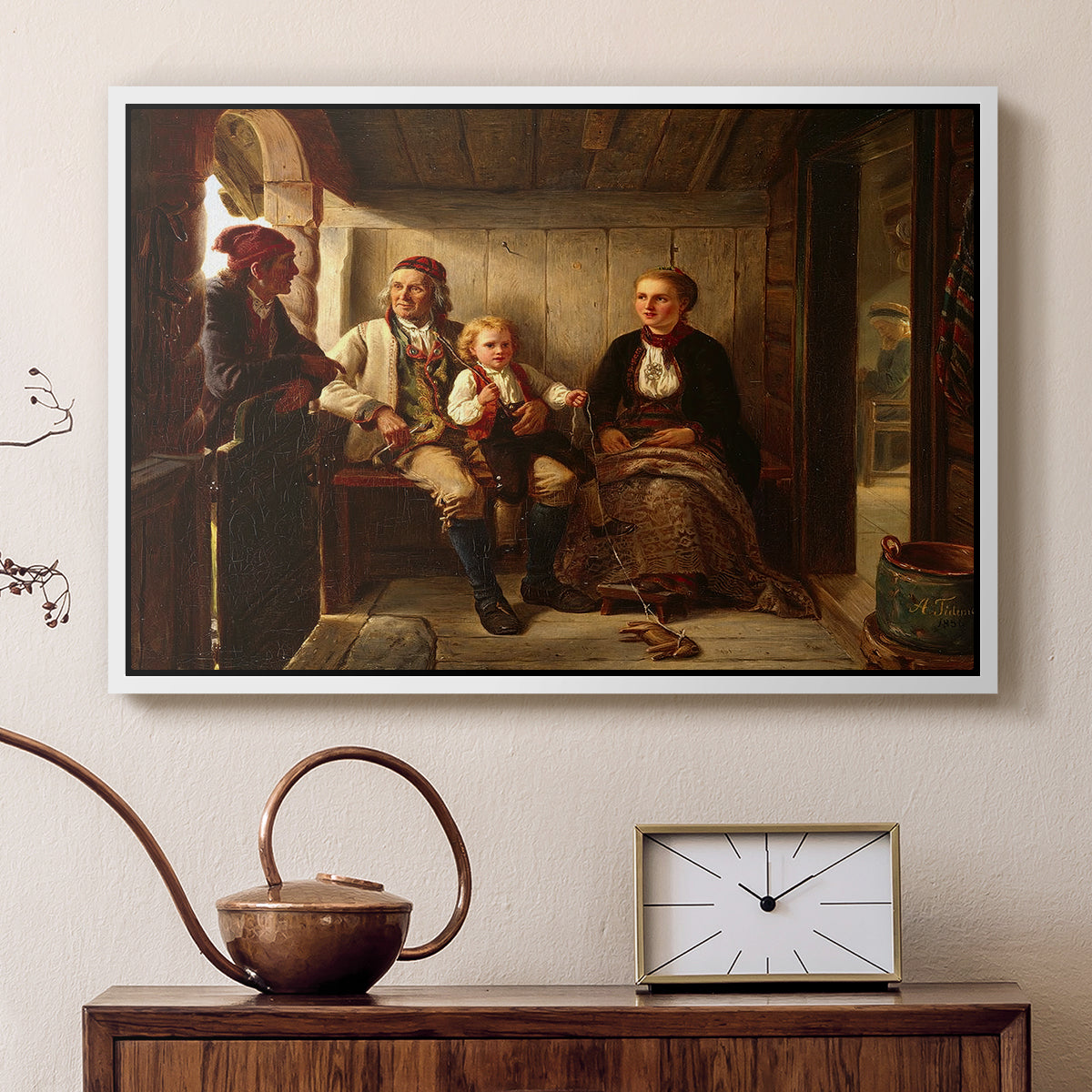 Neighbors (Naboer), 1855 - Floater Framed Canvas Print