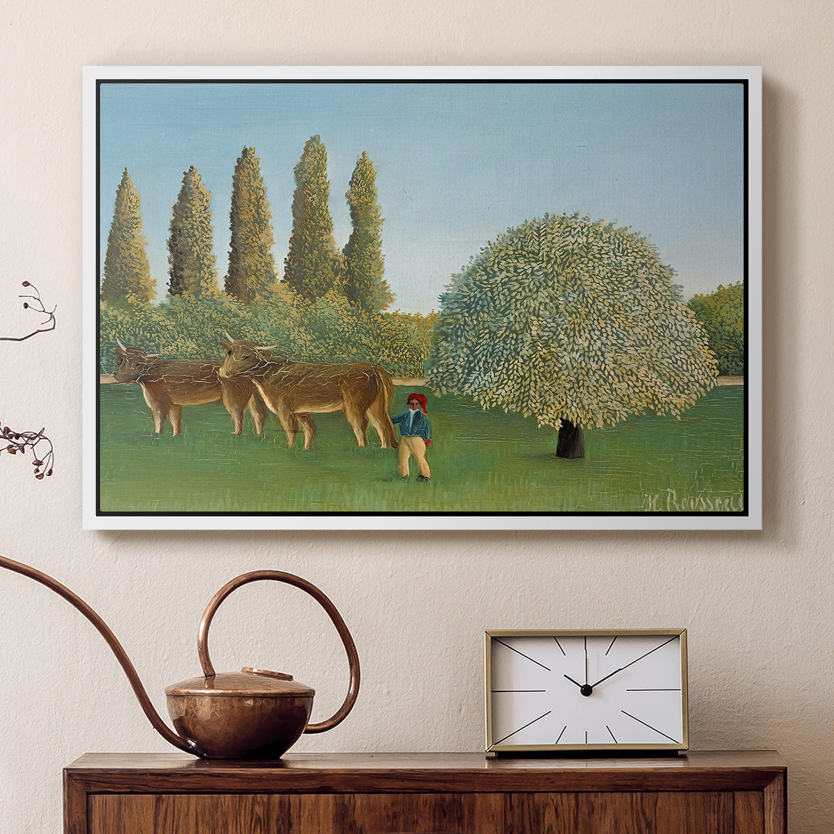 Meadlowland (The Pasture), 1910 - Floater Framed Canvas Print