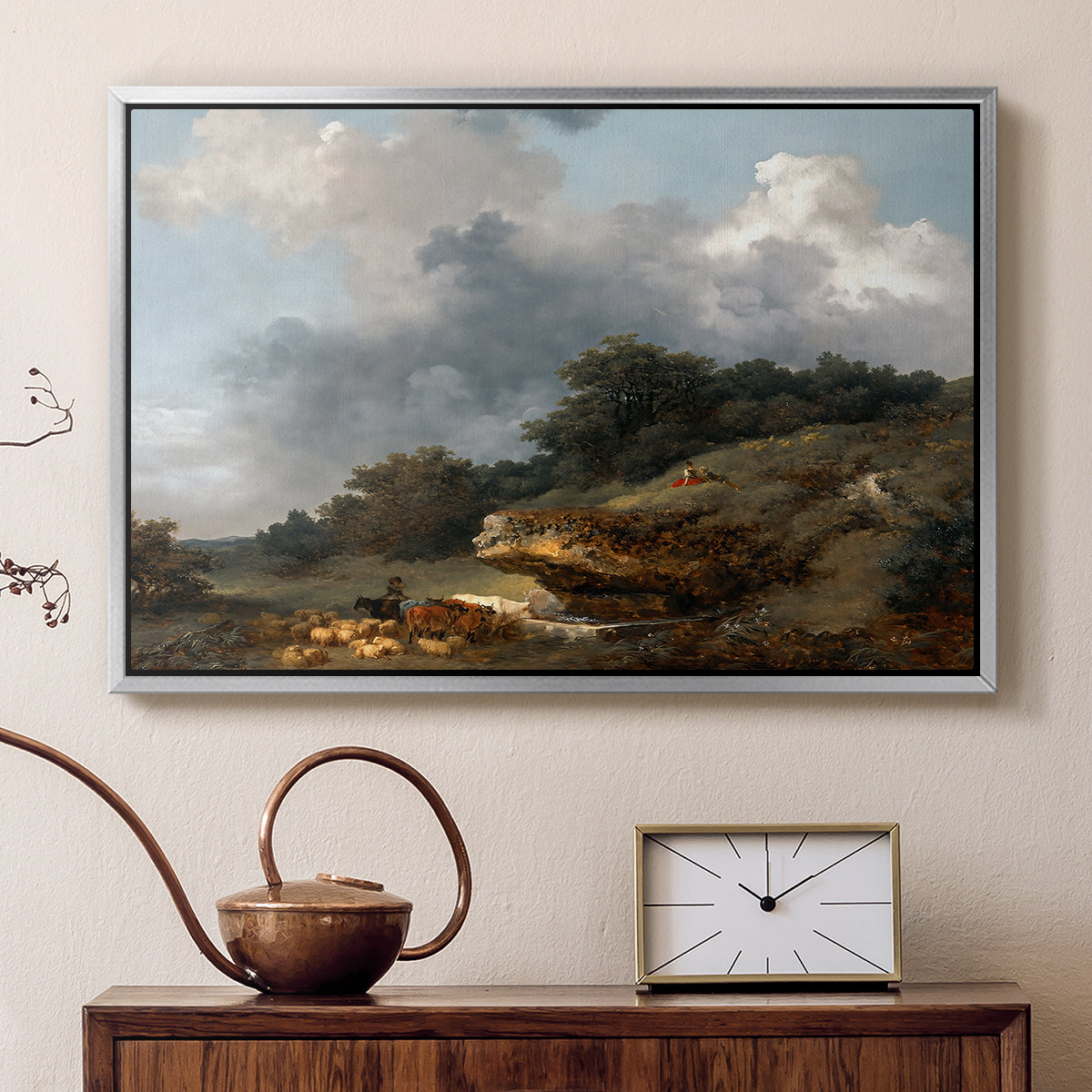 The Watering Place, c. 1765 - Floater Framed Canvas Print