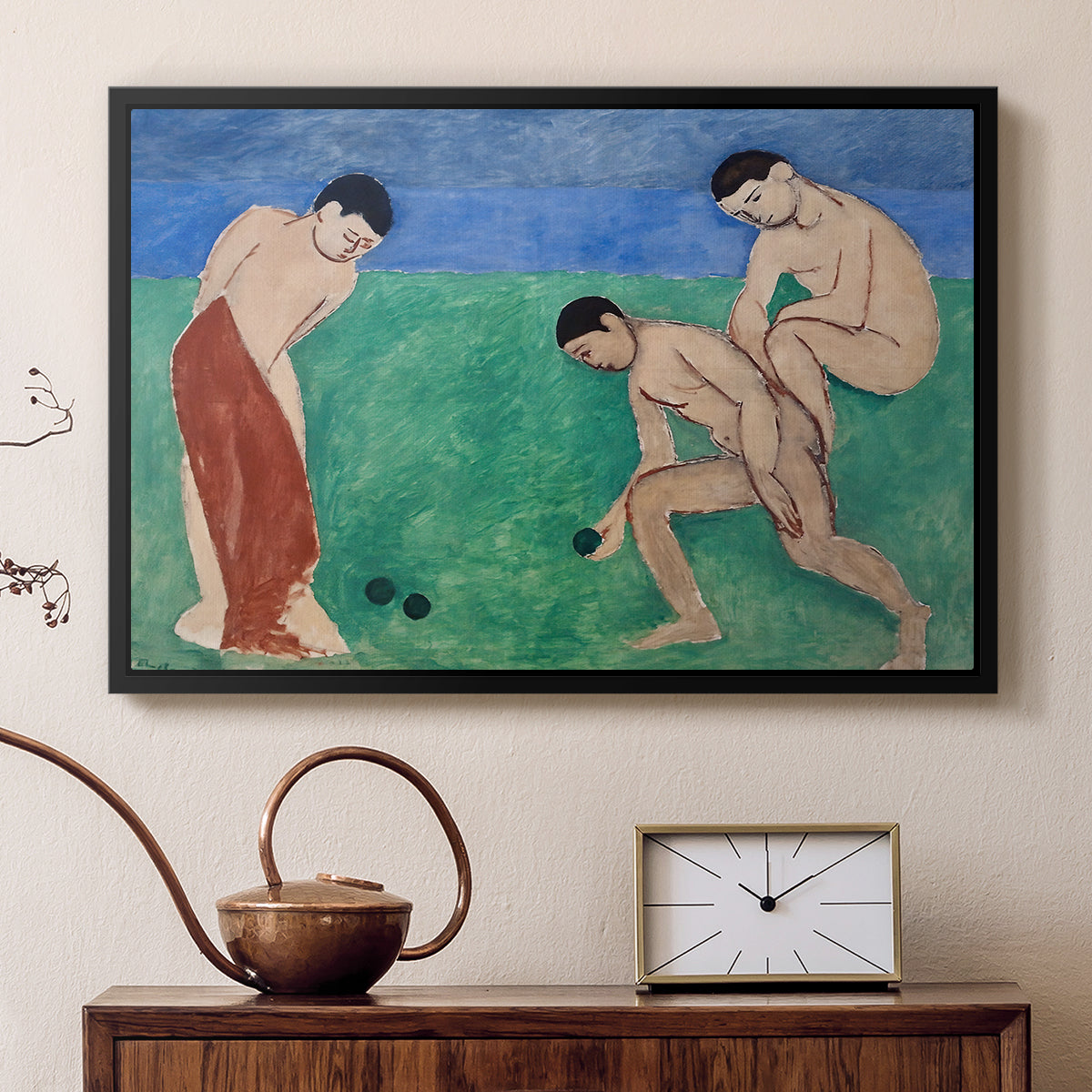 Game of Bowls, 1908 - Floater Framed Canvas Print