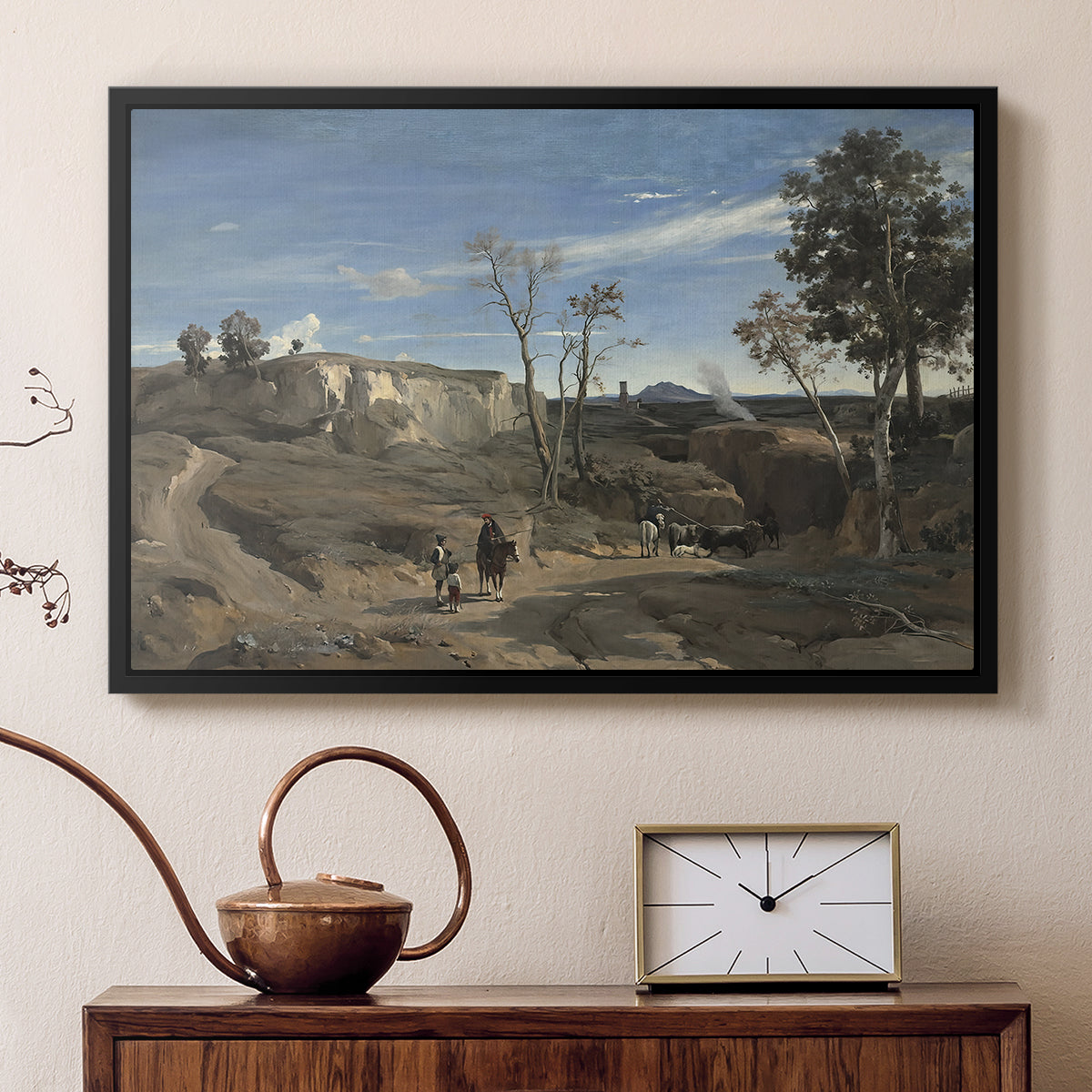 La Cervara, the Roman Campagna, c. 1830-1831 - Floater Framed Canvas Print