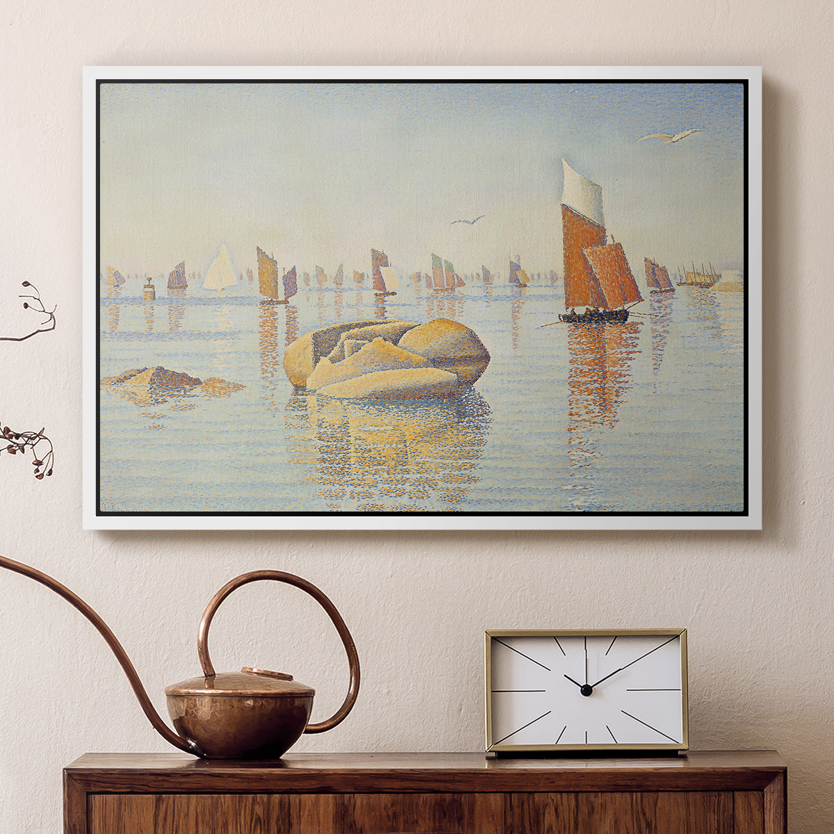 Concarneau, Quiet Morning, Opus 219, 1891 - Floater Framed Canvas Print
