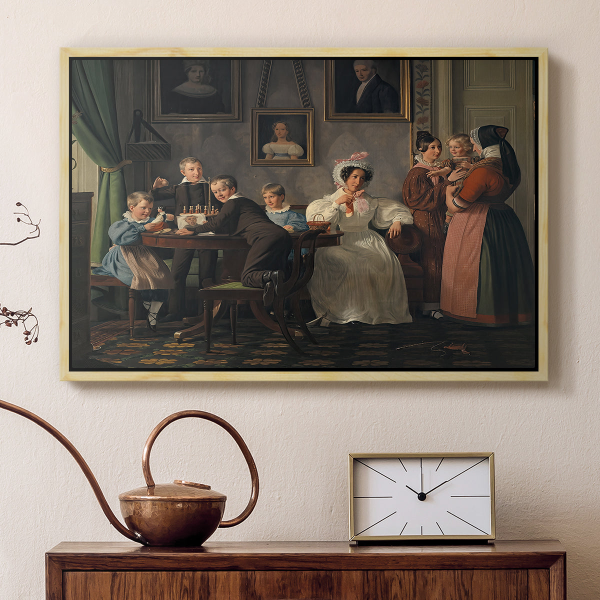The Waagepetersen Family, 1836 - Floater Framed Canvas Print