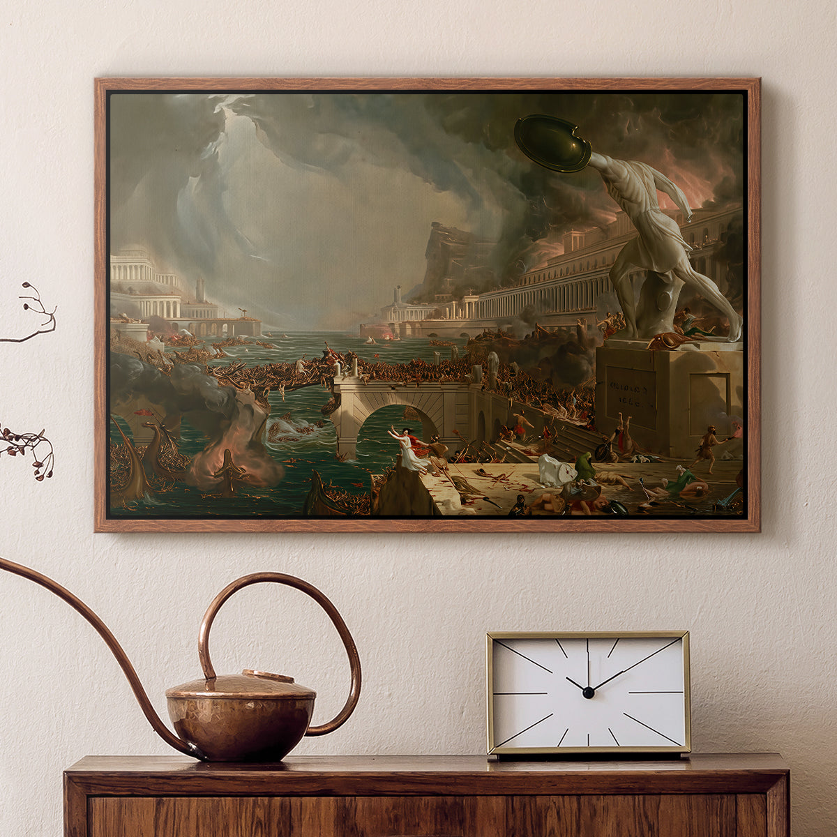 The Course of Empire: Destruction, 1836 - Floater Framed Canvas Print