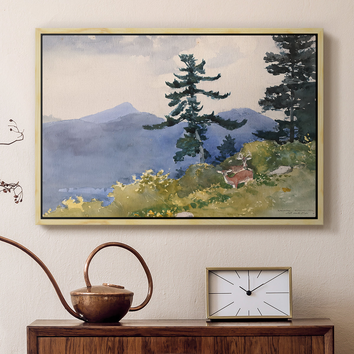 North Woods Club, Adirondacks, 1892 - Floater Framed Canvas Print