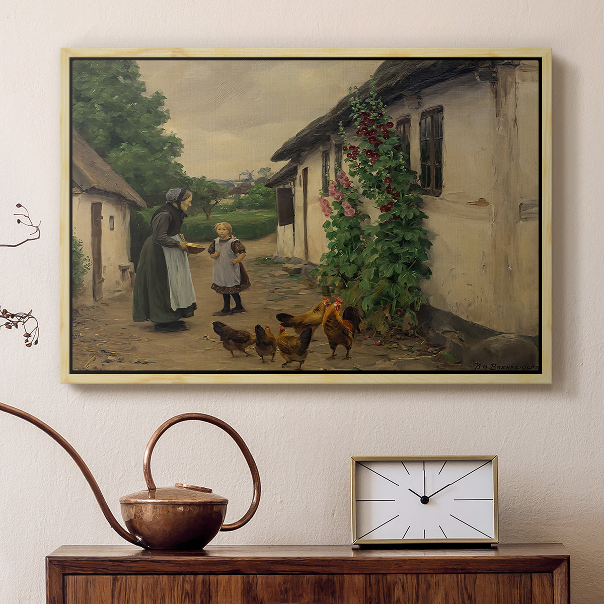 Visit to Grandmother, 1914 - Floater Framed Canvas Print