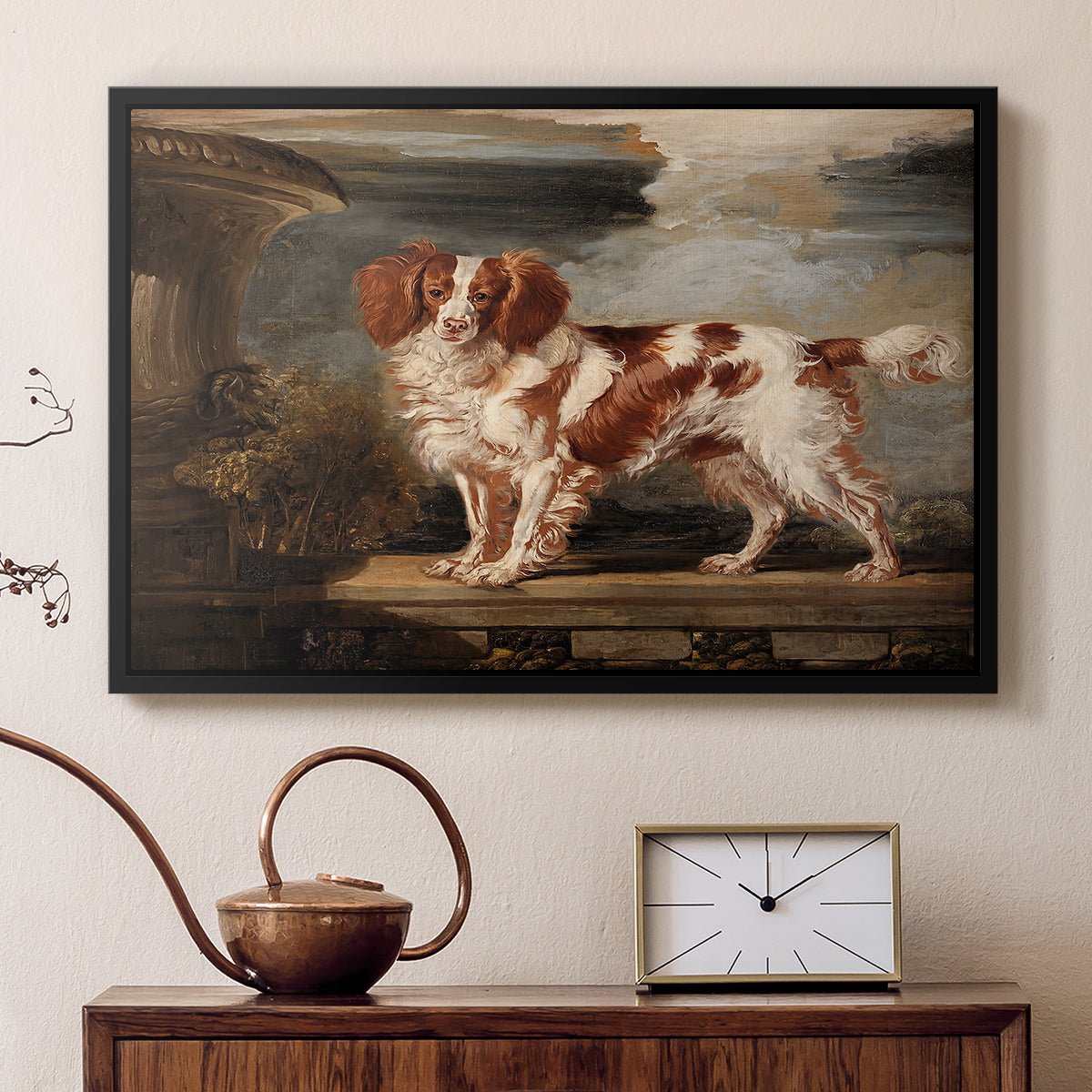 Portrait of Dash, a Favourite Spaniel, Property of Lady Frances Vane-Tempest, 1819 - Floater Framed Canvas Print