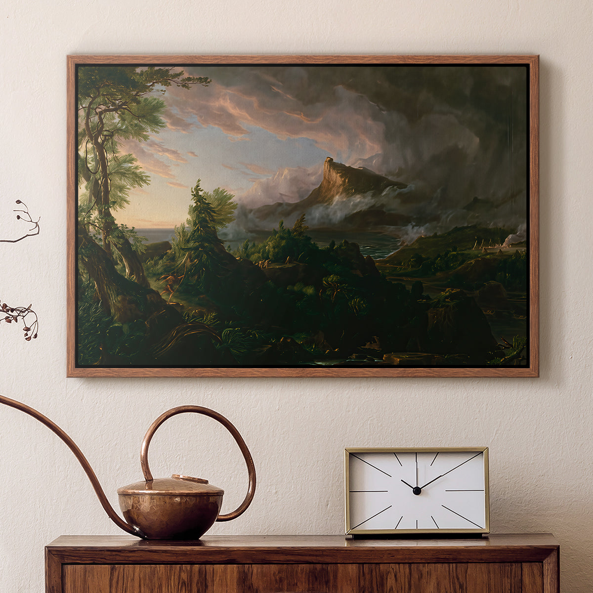 The Course of Empire: The Savage State, 1834 - Floater Framed Canvas Print