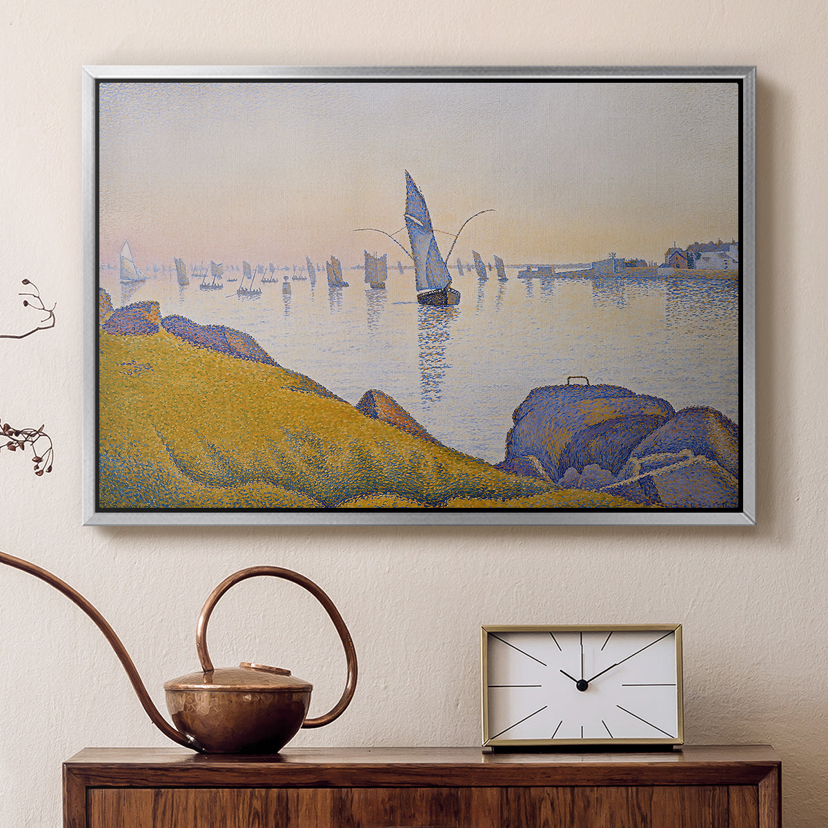 Evening Calm, Concarneau, Opus 220, 1891 - Floater Framed Canvas Print