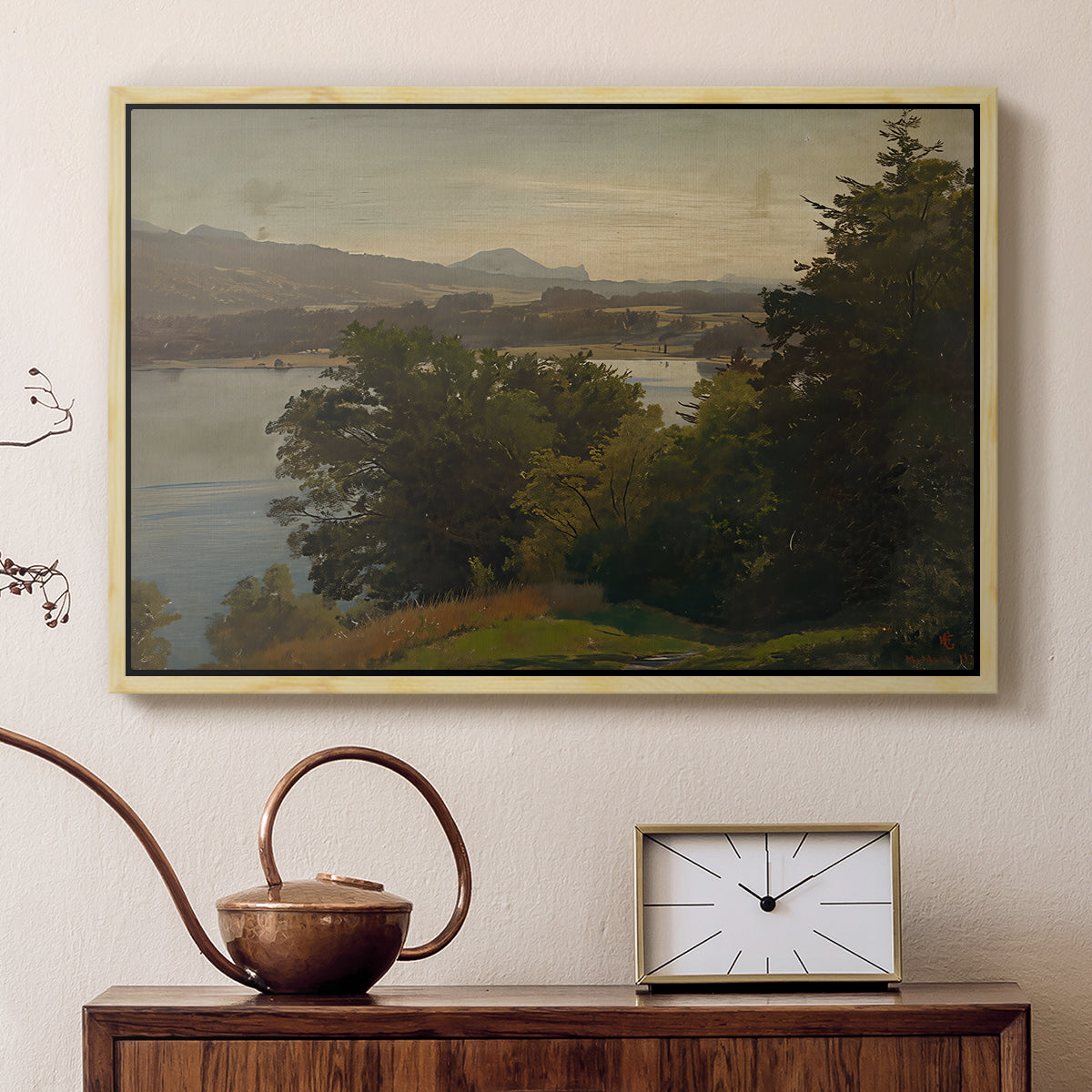 View of the Mondsee, 1870 - Floater Framed Canvas Print