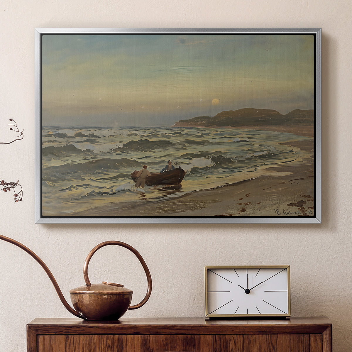 Storm at Rügen, 1882 - Floater Framed Canvas Print