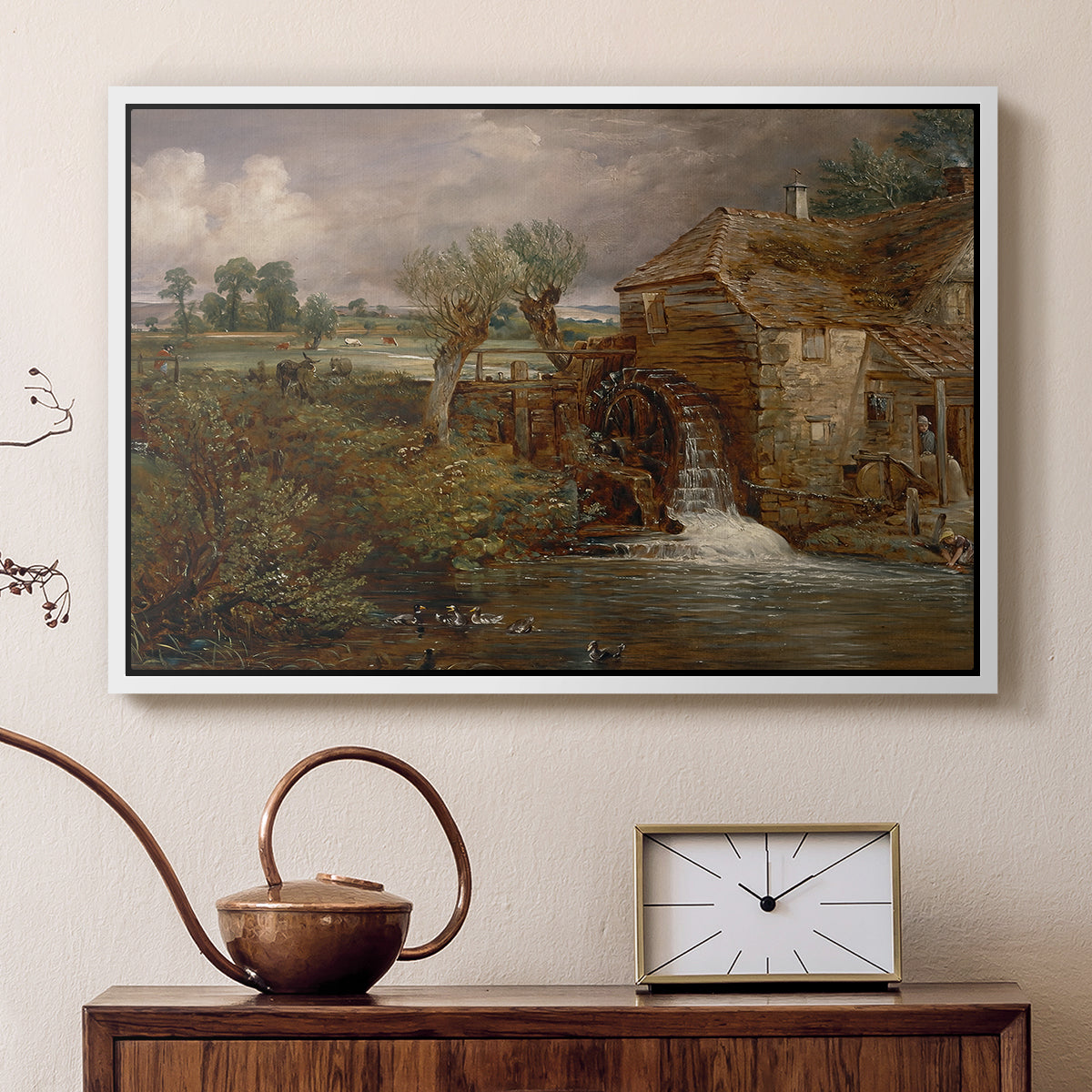 Parham Mill, Gillingham, 1826 - Floater Framed Canvas Print