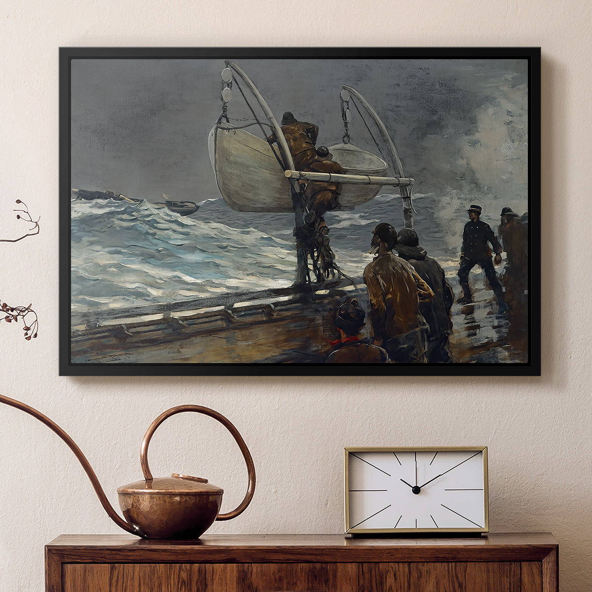 The Signal of Distress, c. 1896 - Floater Framed Canvas Print