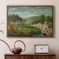 Pastoral Landscape with Stream, Fisherman and Strollers, 1875-1880 - Floater Framed Canvas Print