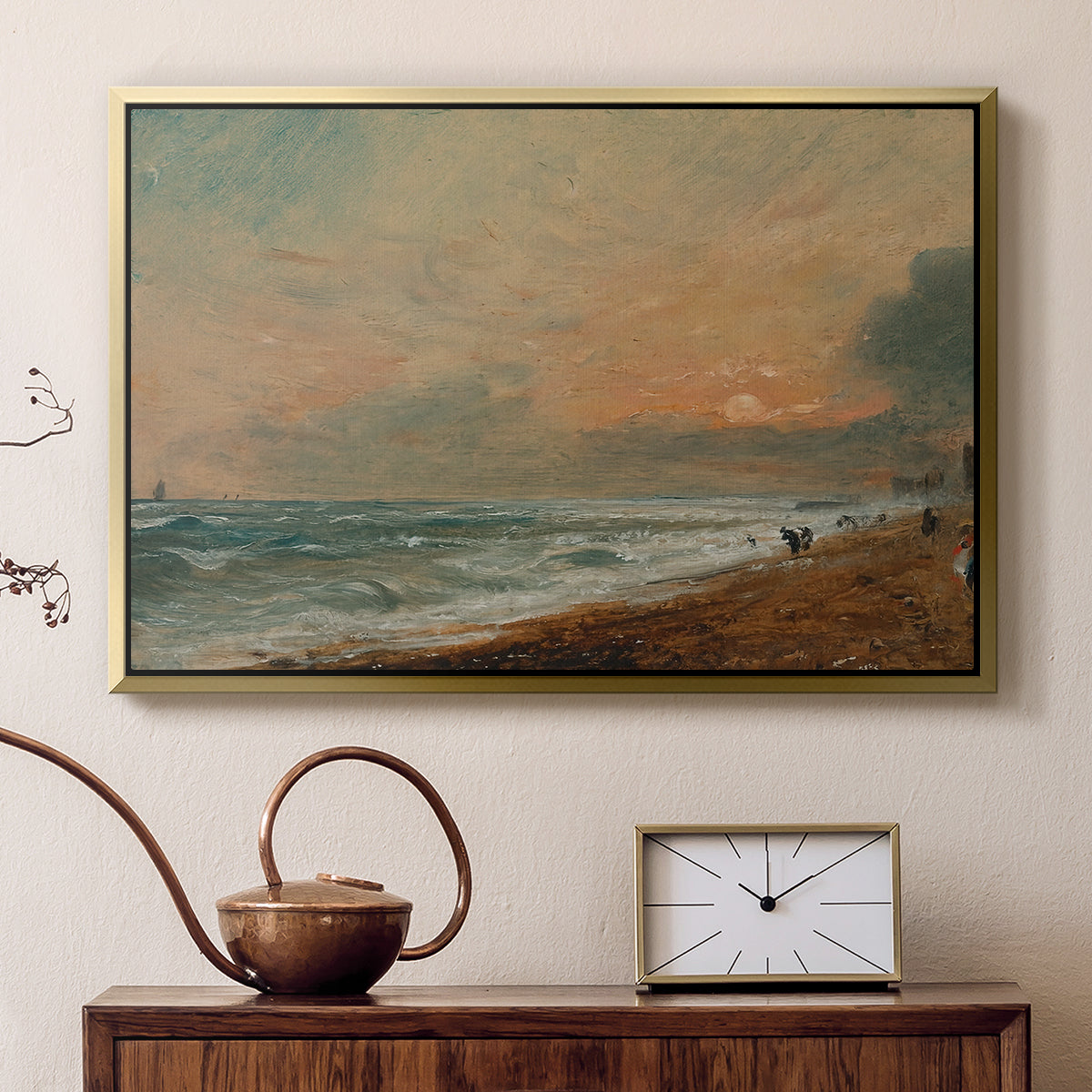 Hove Beach, c. 1824-1826 - Floater Framed Canvas Print