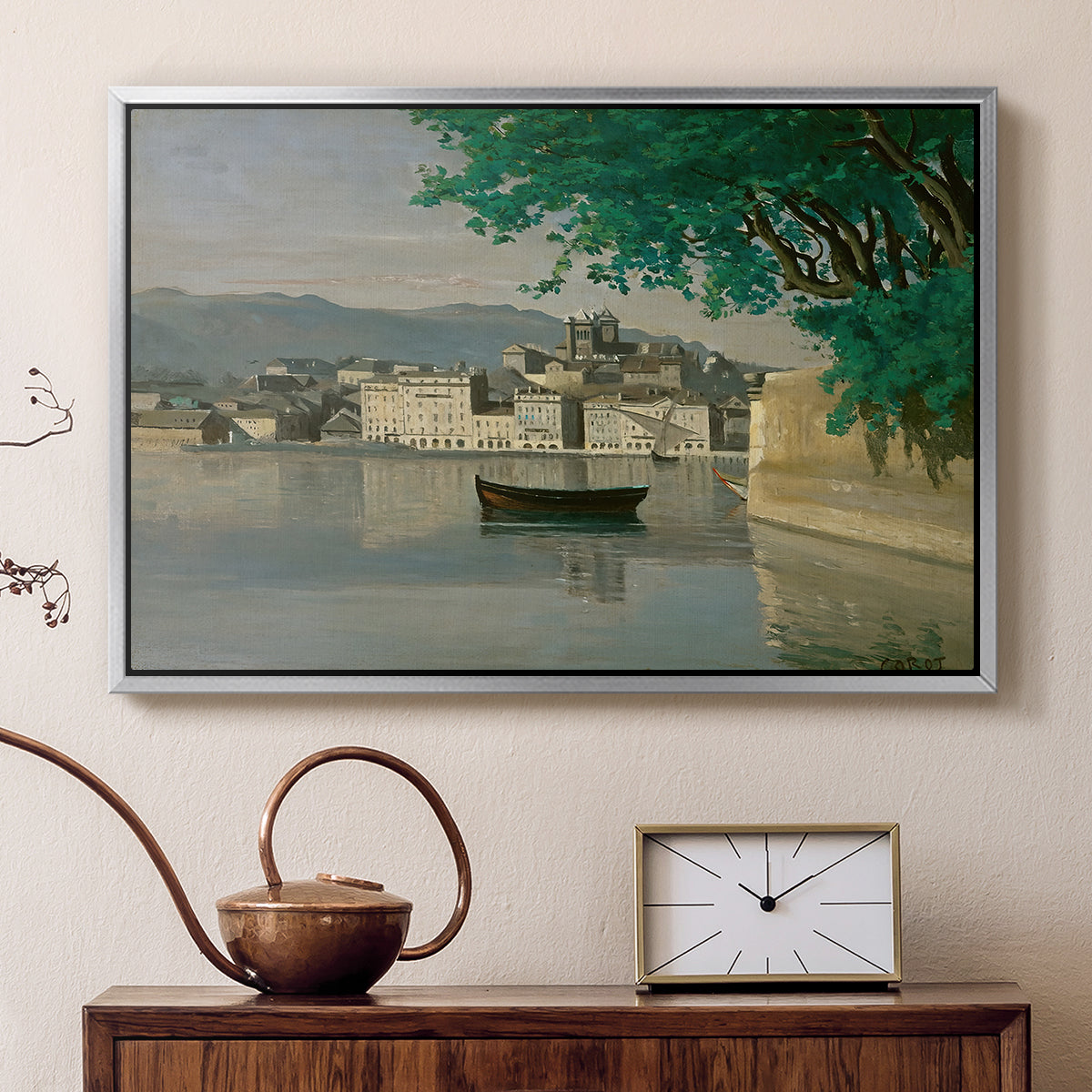 Geneva View of Part of the City, c. 1834-1835 - Floater Framed Canvas Print