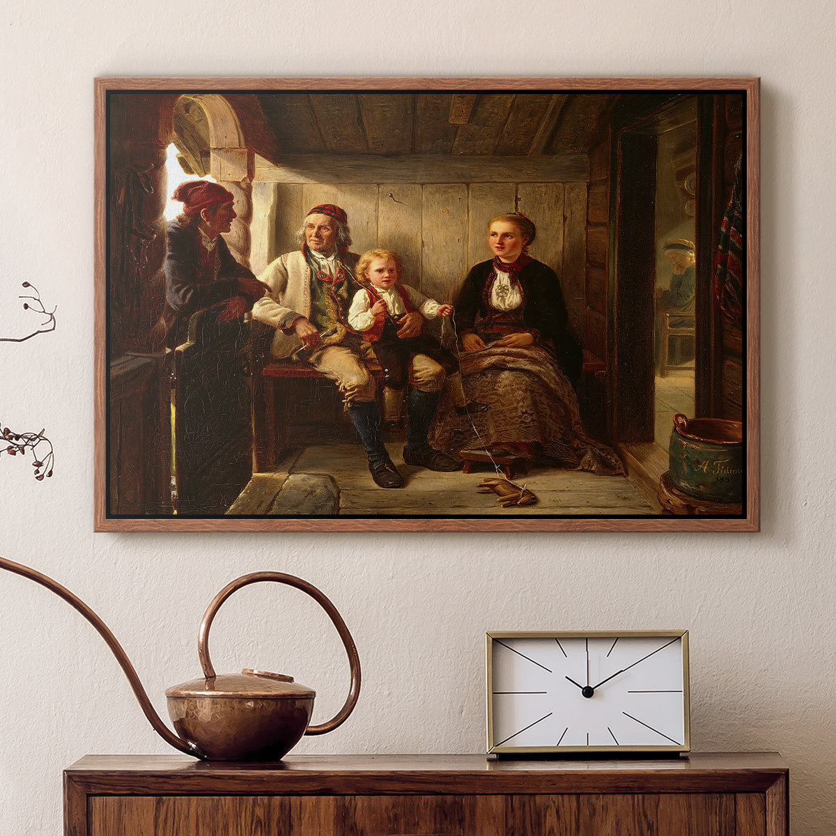Neighbors (Naboer), 1855 - Floater Framed Canvas Print