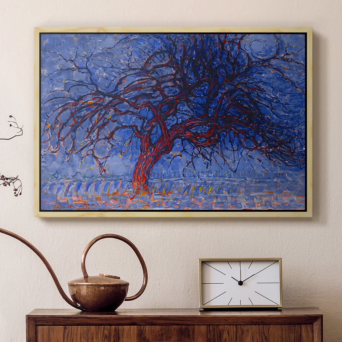 The Red Tree, 1909 - Floater Framed Canvas Print