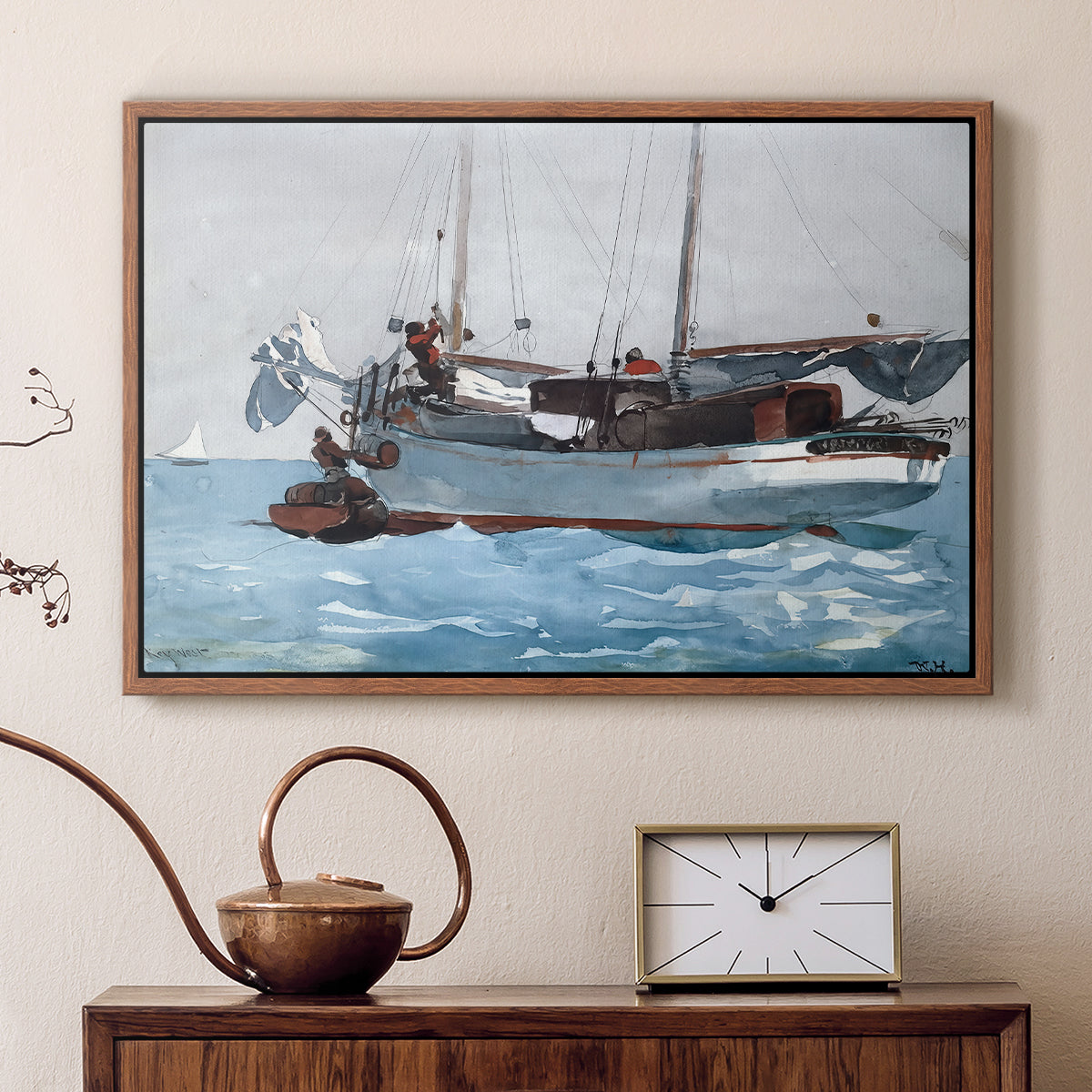 Taking on Wet Provisions, 1903 - Floater Framed Canvas Print