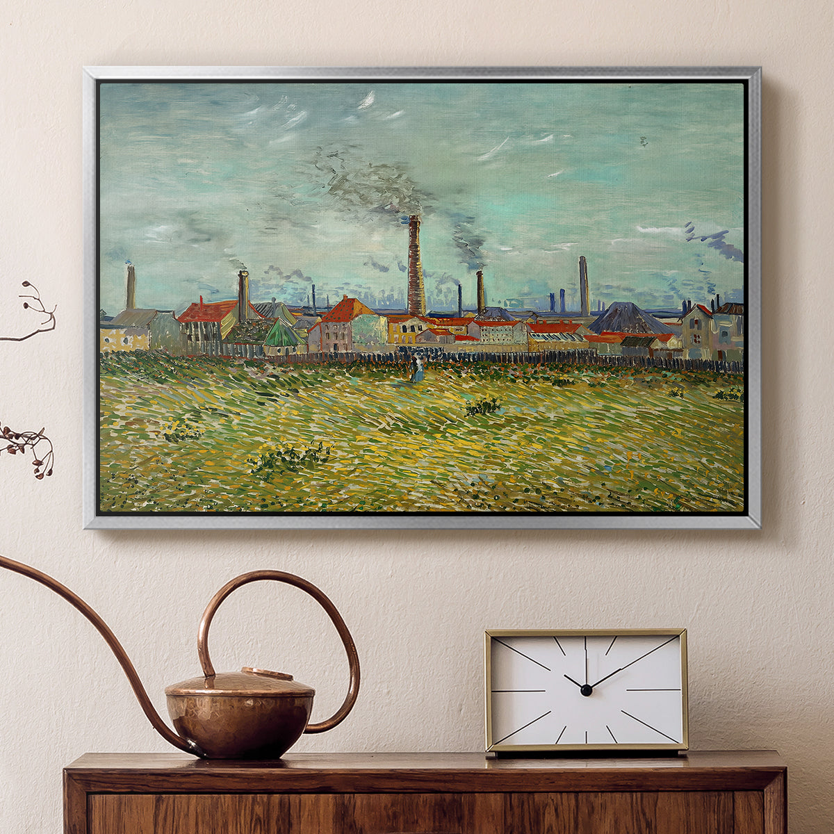 Factories at Clichy, 1887 - Floater Framed Canvas Print