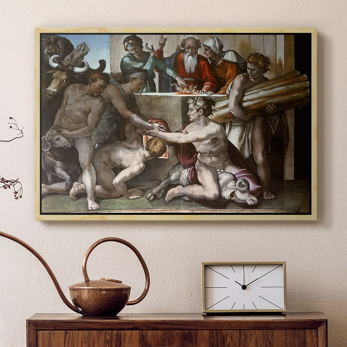 The Sacrifice of Noah (Sistine Chapel), 1509 - Floater Framed Canvas Print