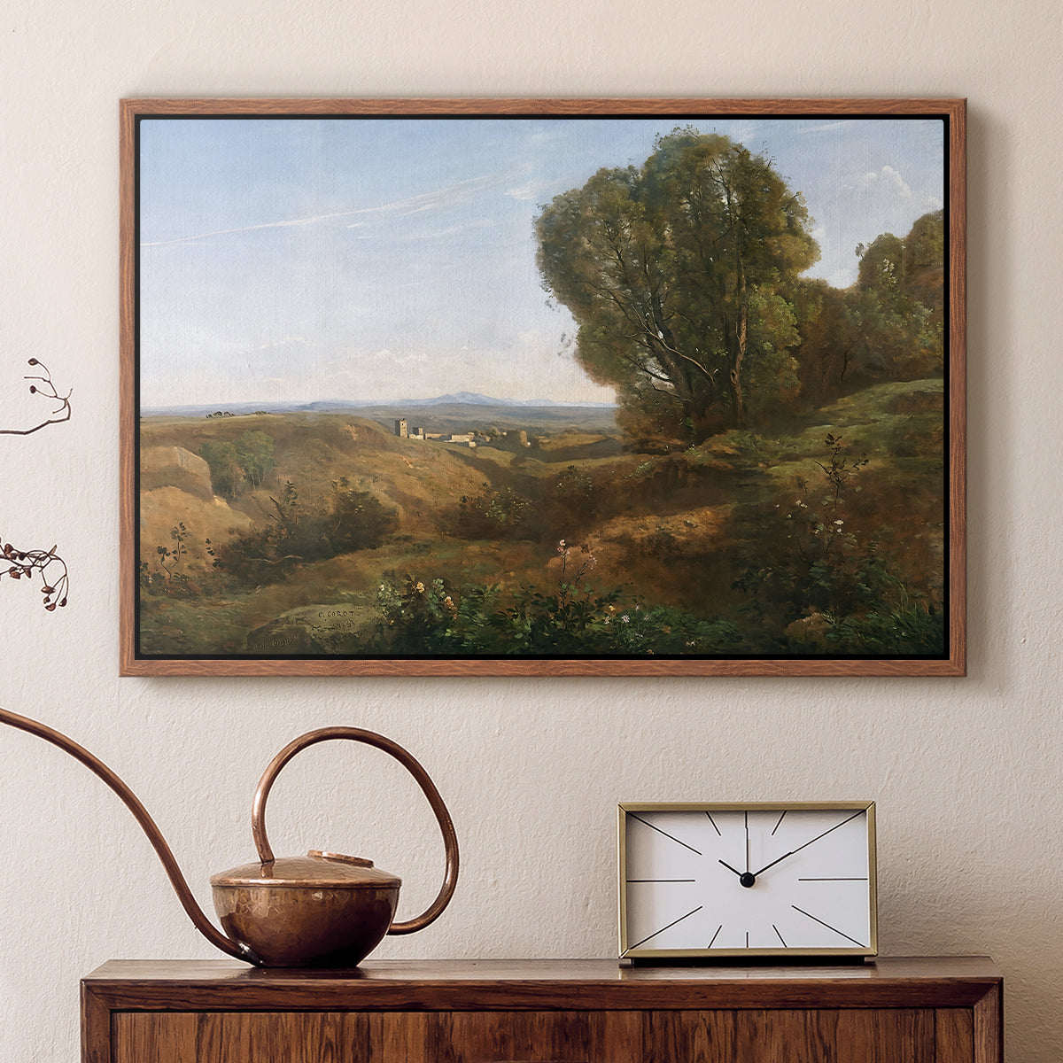 Souvenir of Roquemaure in the Gard, c. 1853 - Floater Framed Canvas Print