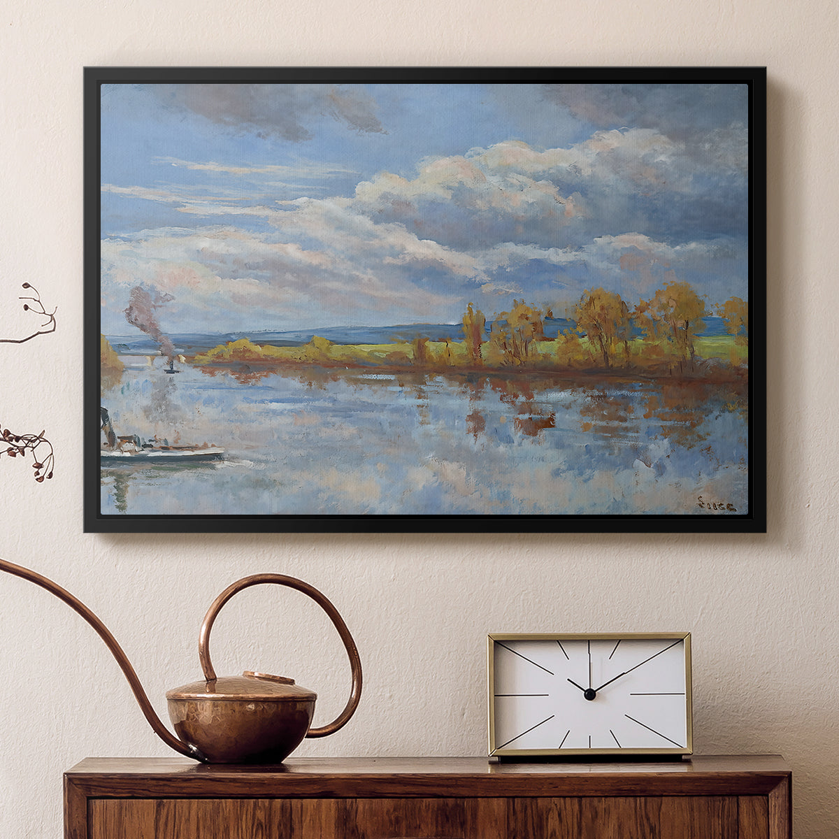 The Banks of the River Seine, 1893 - Floater Framed Canvas Print