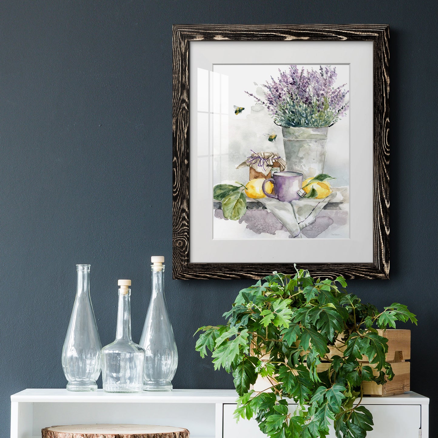 Lavender Lemon and Honey Tea - Premium Framed Print - Distressed Barnwood Frame - Ready to Hang