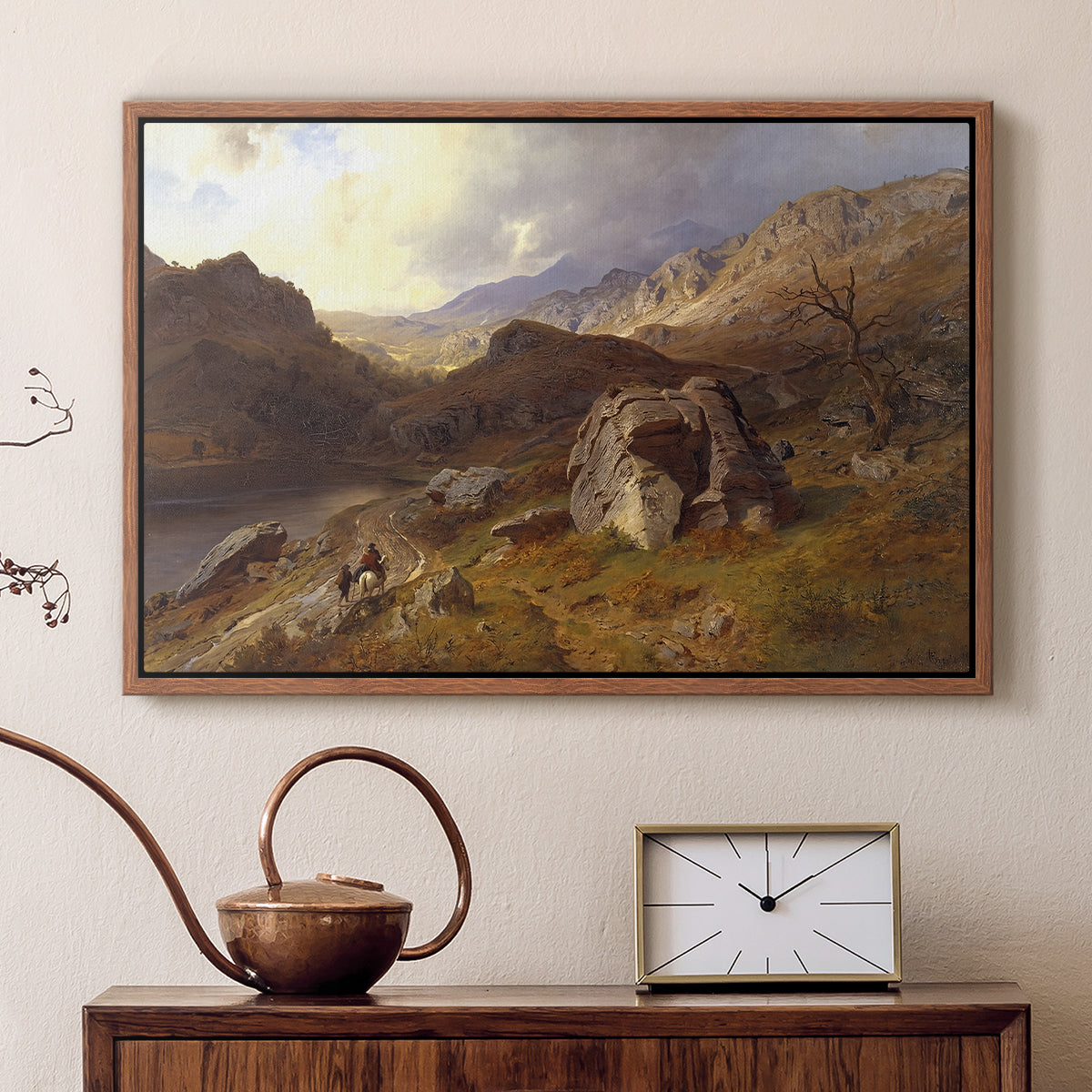 Lledr Valley in Wales, 1864 - Floater Framed Canvas Print