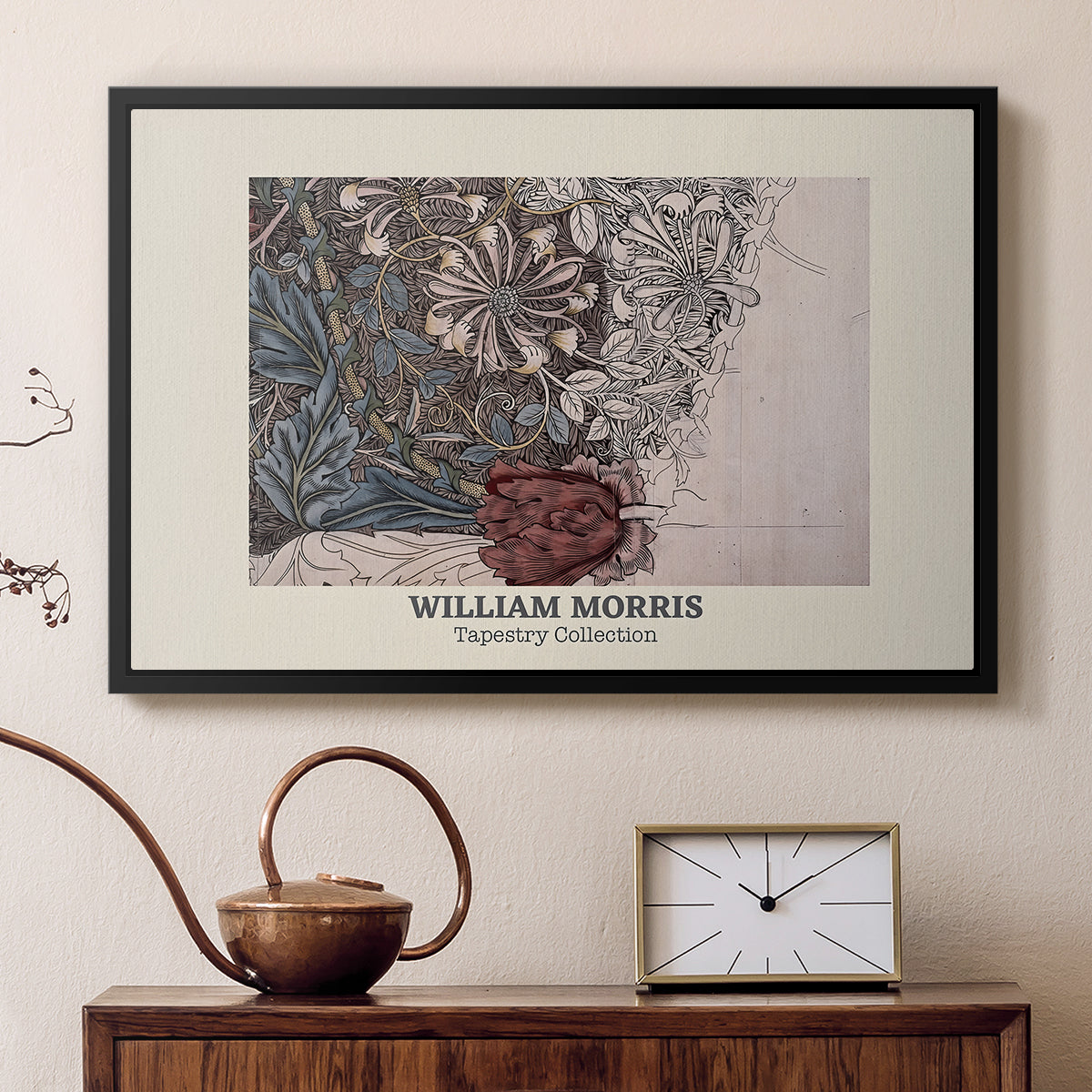 Honeysuckle (Tapestry Collection), 1874 - Floater Framed Canvas Print