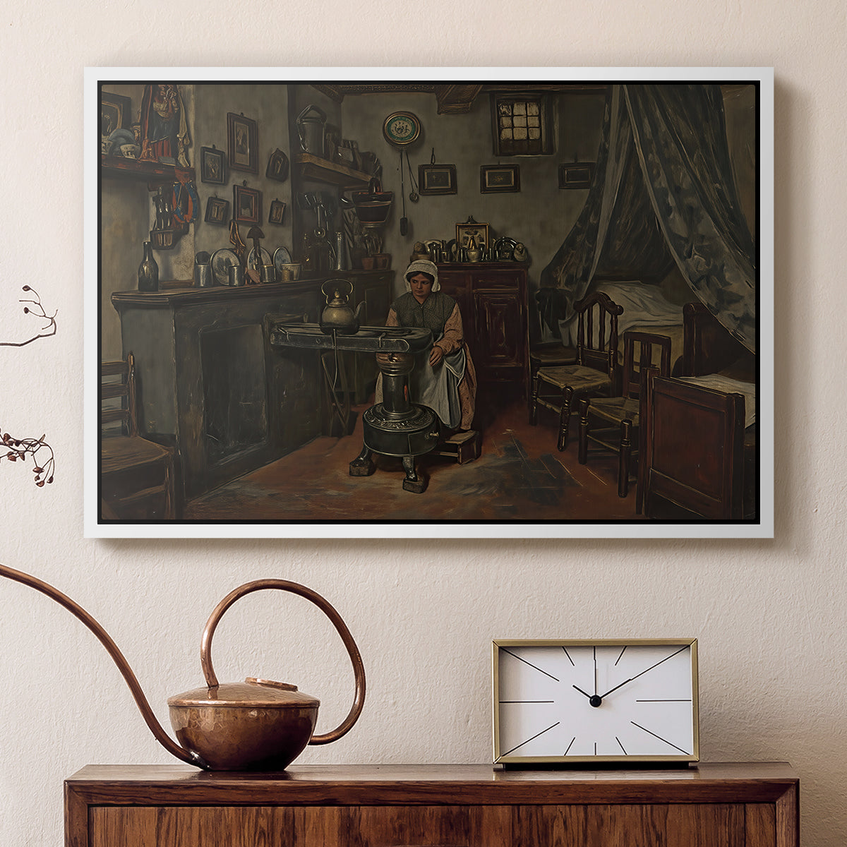 Interior, c. 1865-1870 - Floater Framed Canvas Print