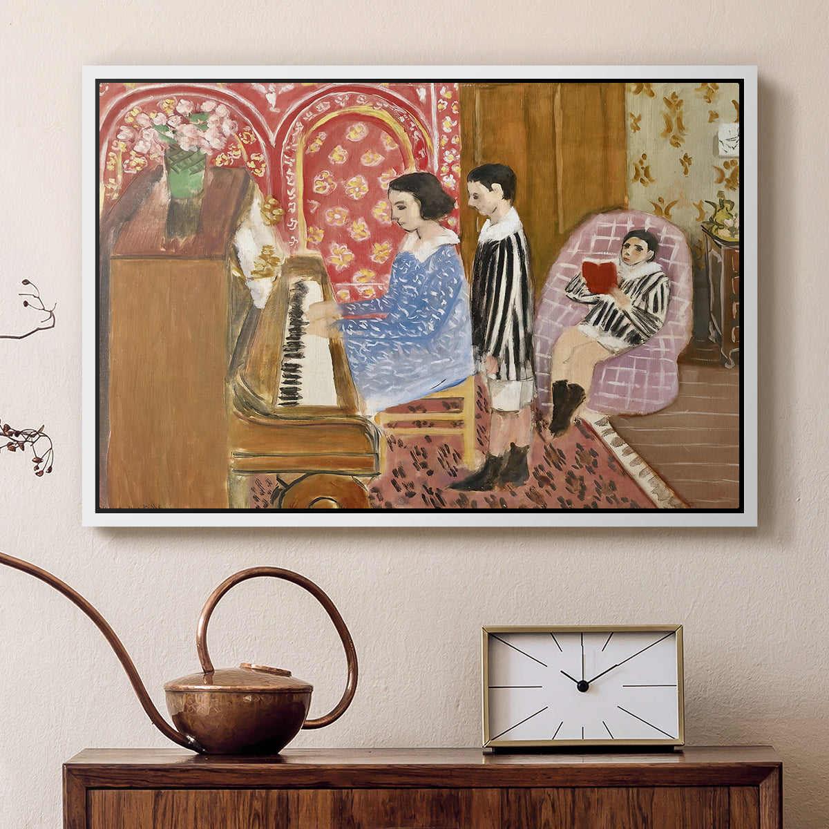 The Piano Lesson, 1923 - Floater Framed Canvas Print