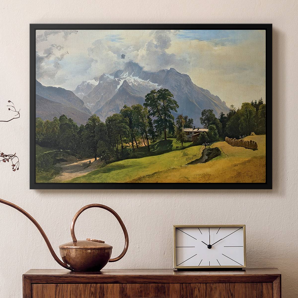 Mountains in Berchtesgaden - Floater Framed Canvas Print