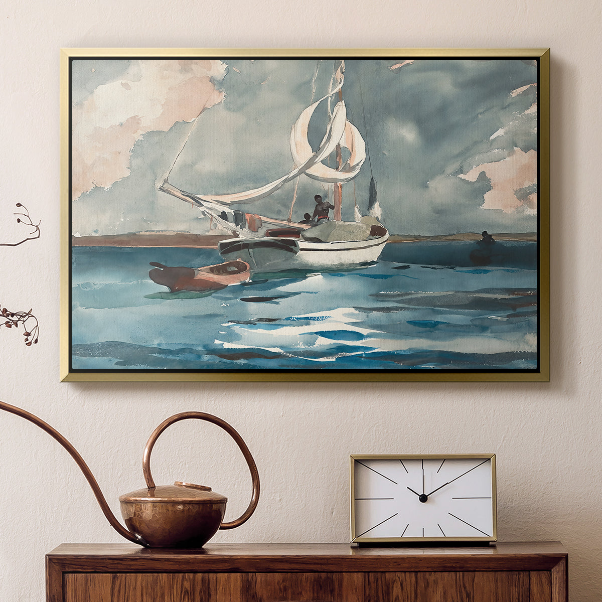 Sloop, Nassau, 1899 - Floater Framed Canvas Print