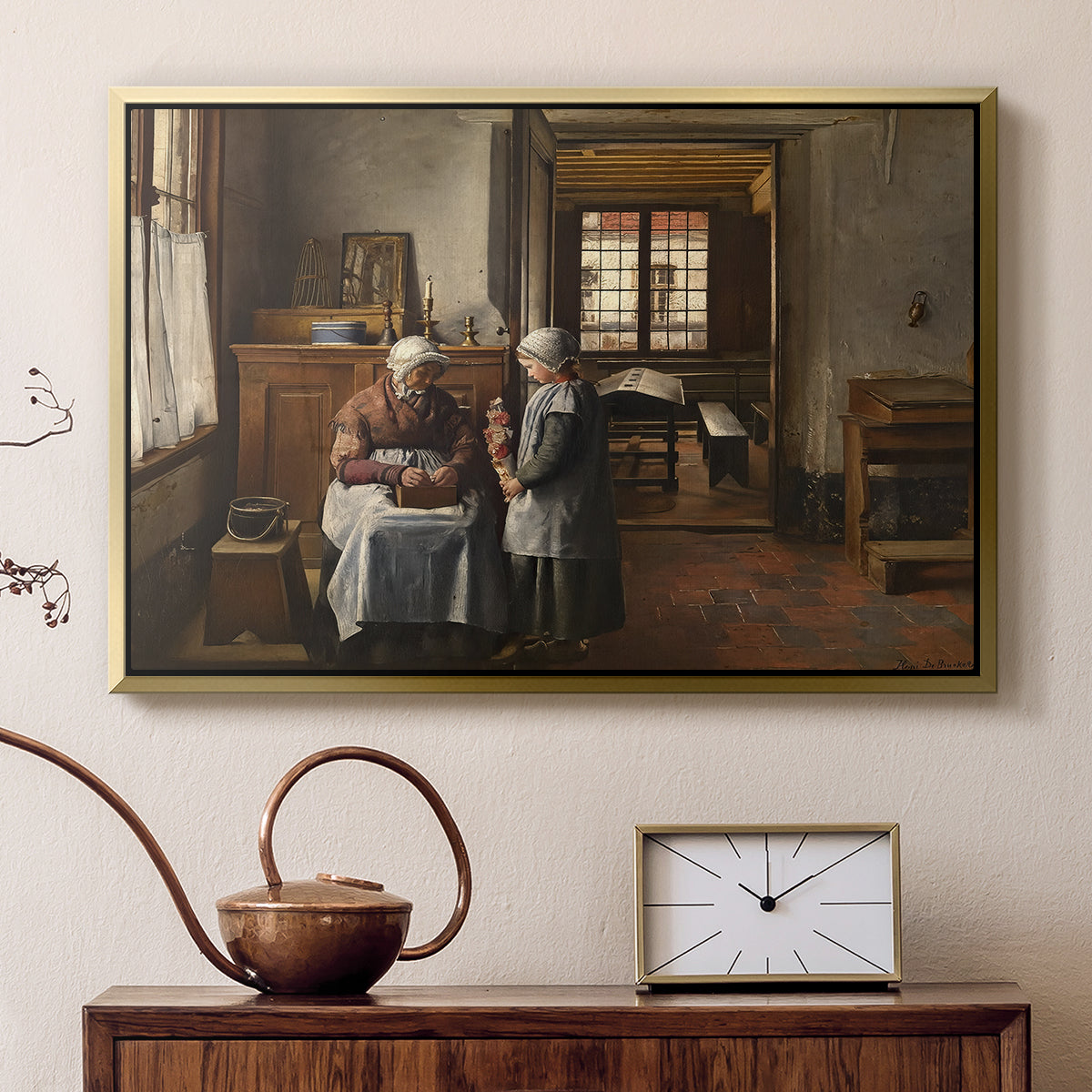Grandmother's Feast, 1873 - Floater Framed Canvas Print
