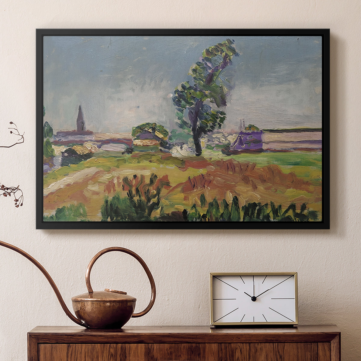 Landscape Around Toulouse, The Bridge of the Young Ladies, 1898 - Floater Framed Canvas Print