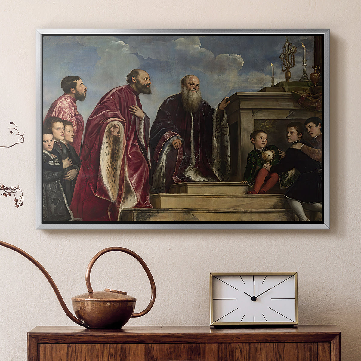 The Vendramin Family Venerating a Relic of the True Cross, c. 1540-1545 - Floater Framed Canvas Print