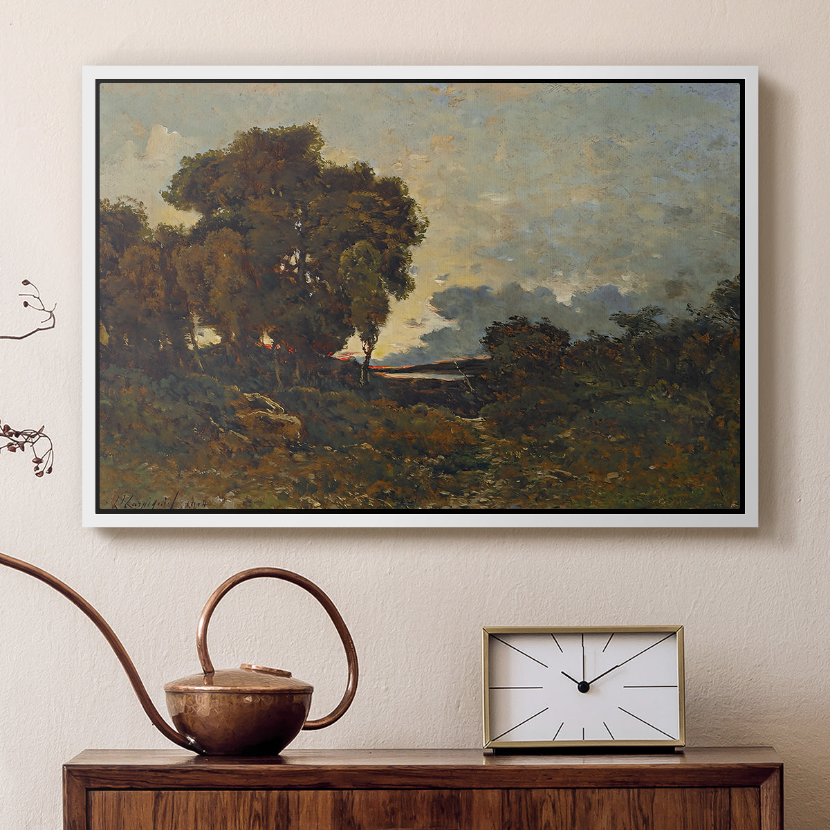 Sunset on the Allier (Soleil couchant sur l'Allier), 1904 - Floater Framed Canvas Print
