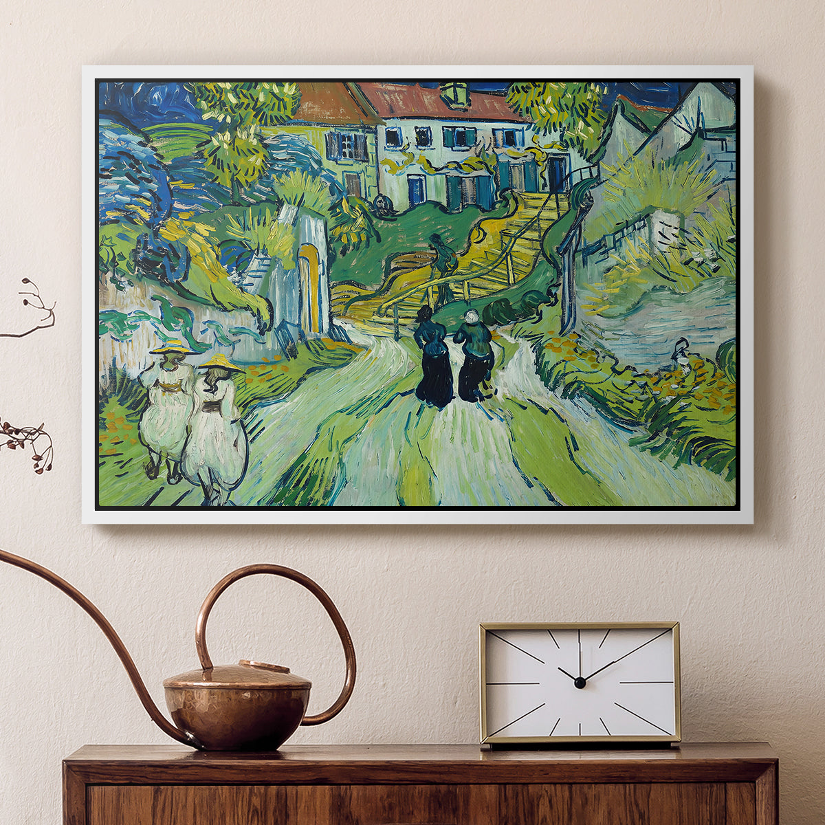 Stairway at Auvers, 1890 - Floater Framed Canvas Print