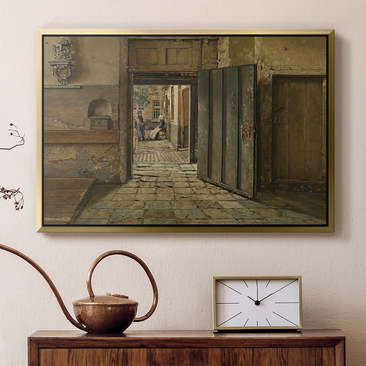 The Conversation, 1884 - Floater Framed Canvas Print