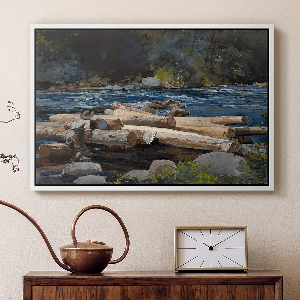 Hudson River, 1892 - Floater Framed Canvas Print