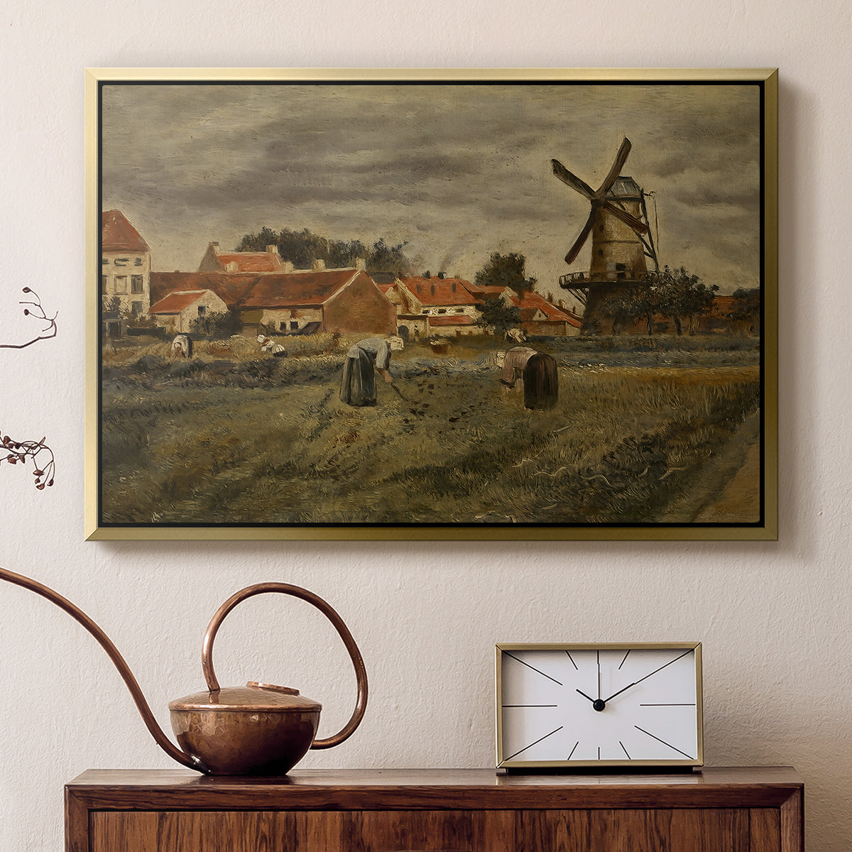 The Potato Harvest, c. 1875 - Floater Framed Canvas Print