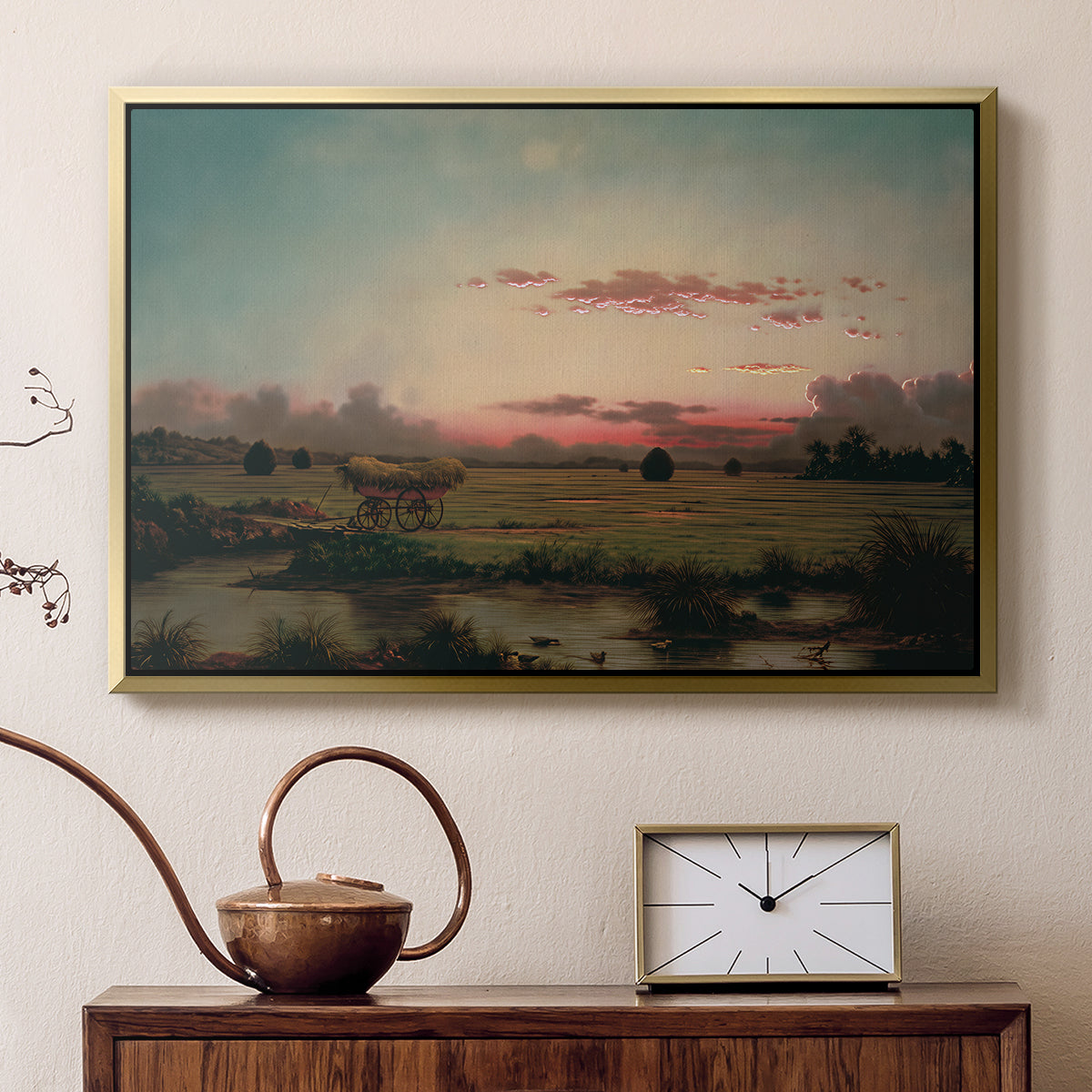 The Marshes at Rhode Island, 1866 - Floater Framed Canvas Print