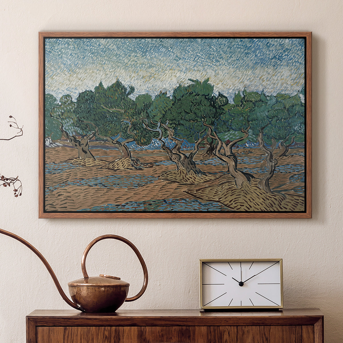 Olive Trees, 1889 - Floater Framed Canvas Print
