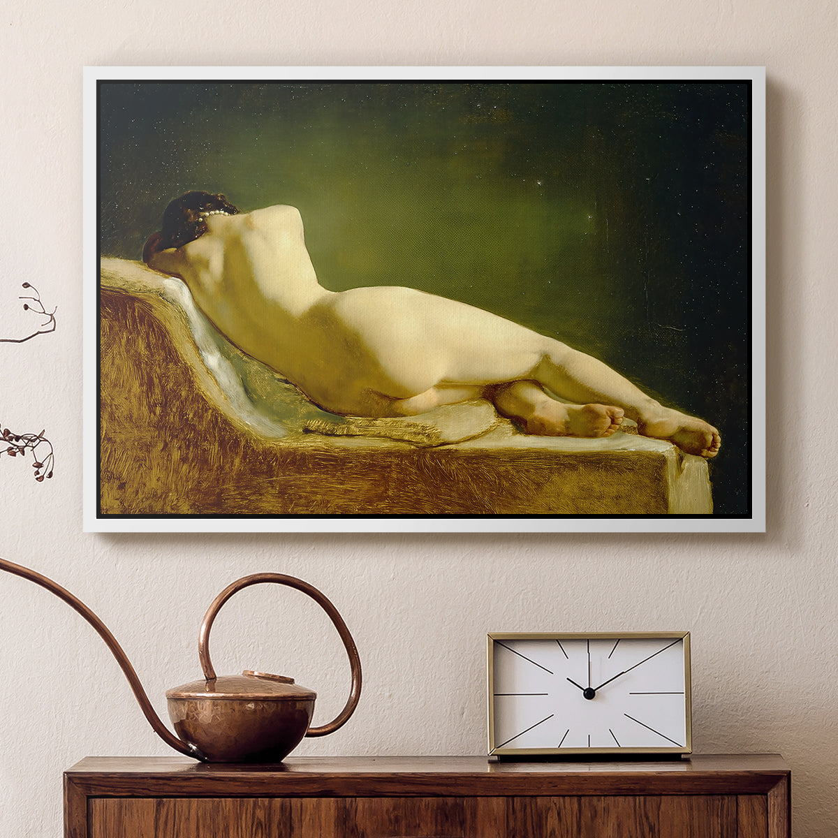 Reclining Nude (Liggende model), 1833 - Floater Framed Canvas Print