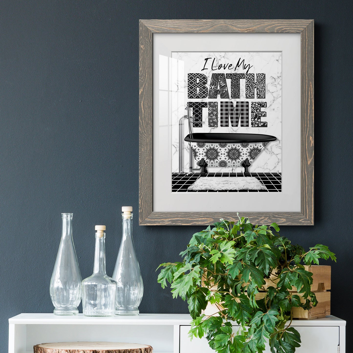 Bath Time - Premium Framed Print - Distressed Barnwood Frame - Ready to Hang