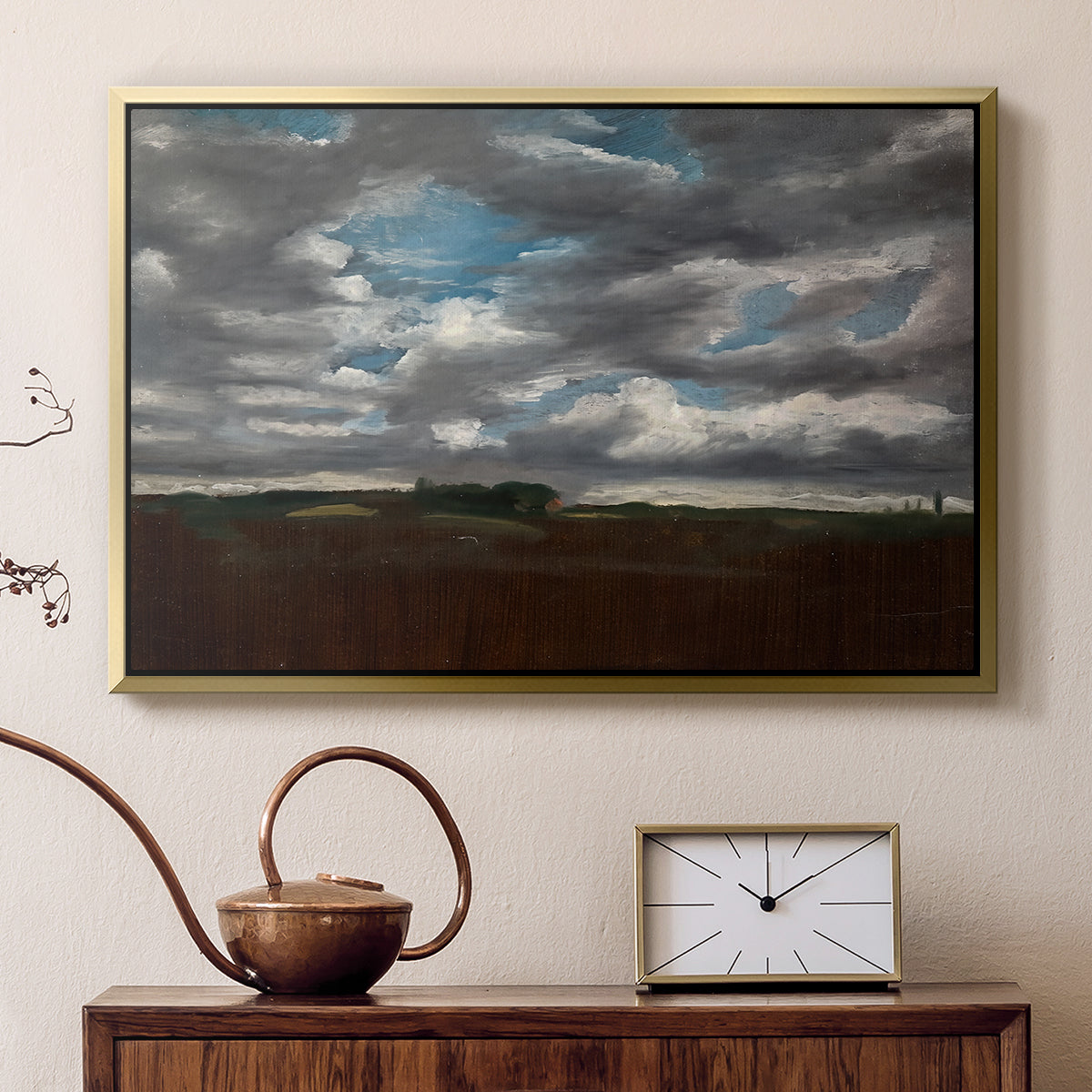 Extensive Landscape with Grey Clouds, c. 1821-1822 - Floater Framed Canvas Print