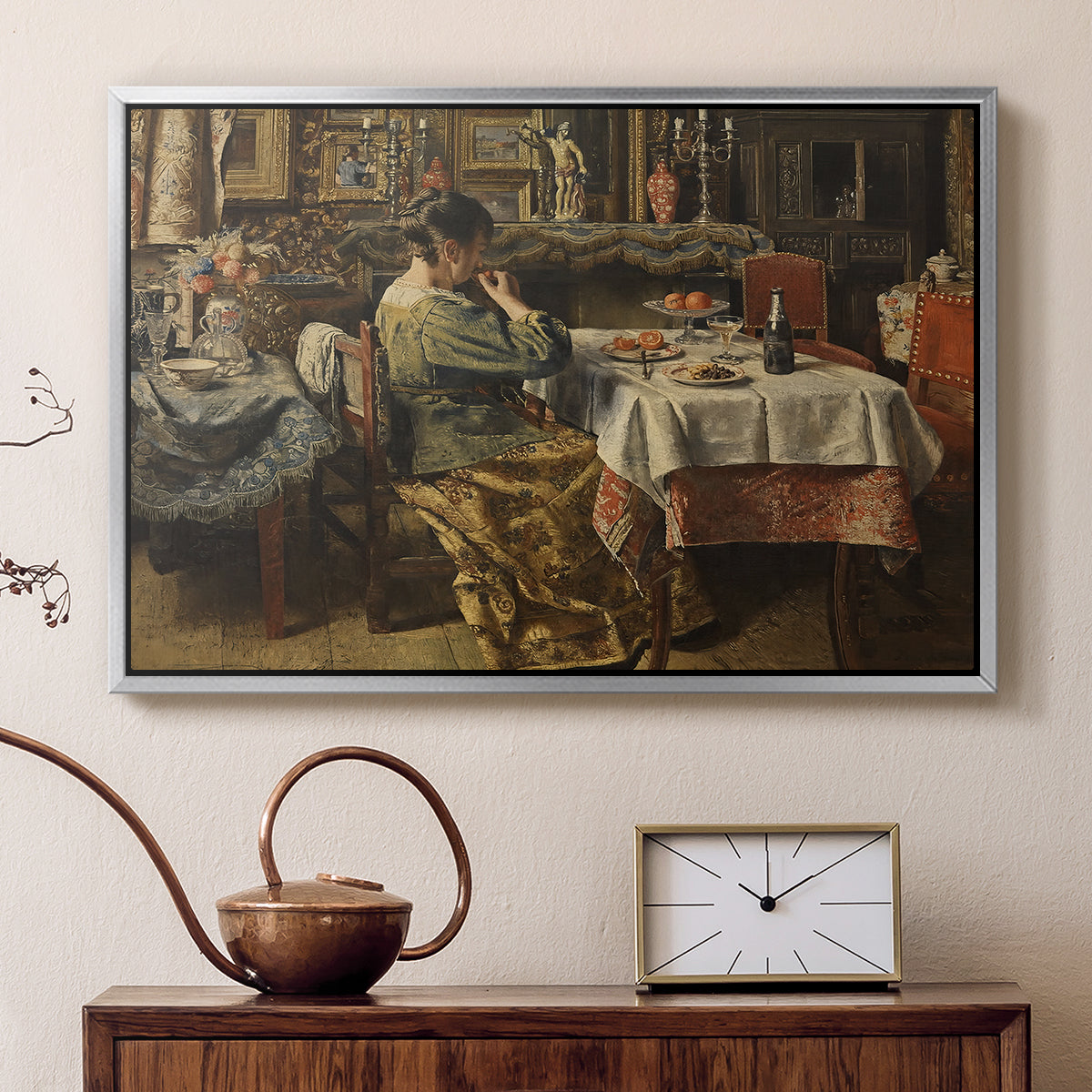 The Meal (De maaltijd), c. 1885 - Floater Framed Canvas Print