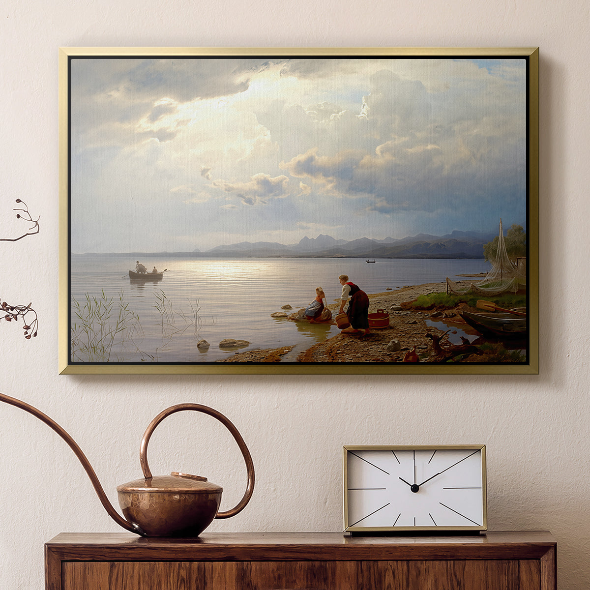 On the Banks of the Chiemsee, 1871 - Floater Framed Canvas Print