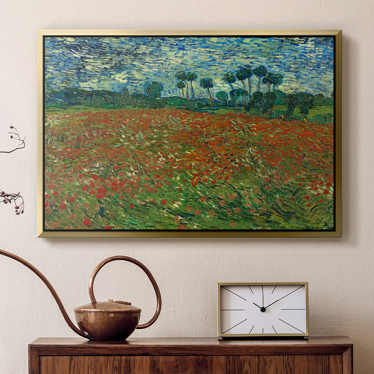 Field with Poppies, 1889 - Floater Framed Canvas Print